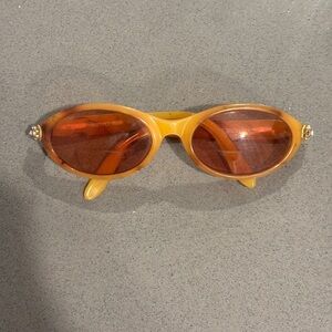 Gianfranco Ferre Sunglasses Tortoise Shell Yellow Y2K Italy Versace Designer